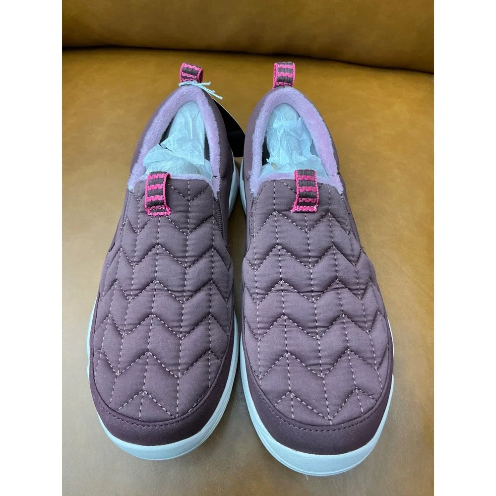 Ryka Ava 3 Slip-On Sneakers Womens 8 Purple New Quilted Faux Fur Lined Walking - Picture 2 of 8